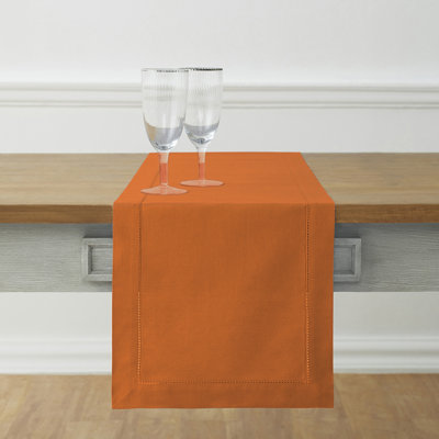 Cotton Linen Hemstitch Table Runner