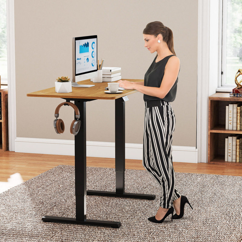 Electric Standing Desk Frame with LED Display Memory Positions for 40”-48” Desktop White, Noir