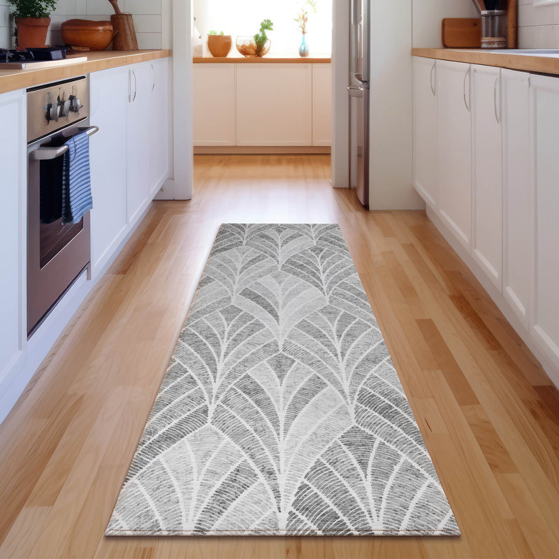 Premium Machine Washable Prisco Gray Rug, Runner 2'3" x 7'6"