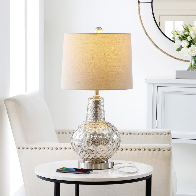 Glass USB Table Lamp