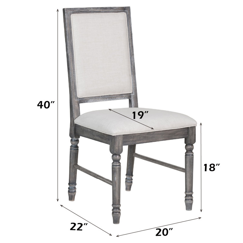 Chaise d'appoint rembourrée Rollo en crème et gris patiné (ensemble de 2)