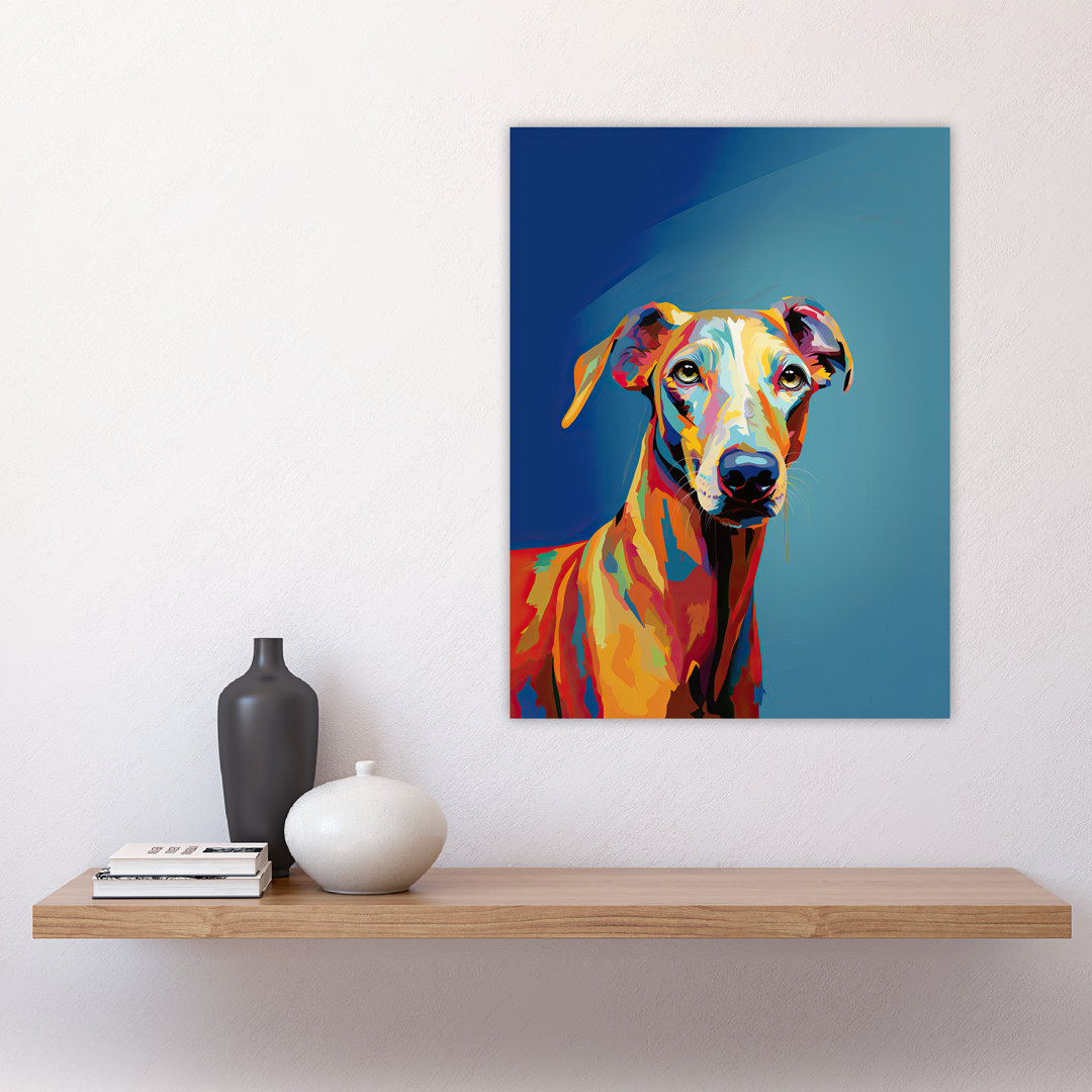 Wall Art Print Greyhound Dog Lover Gift Pet Portrait Artwork Painting Poster