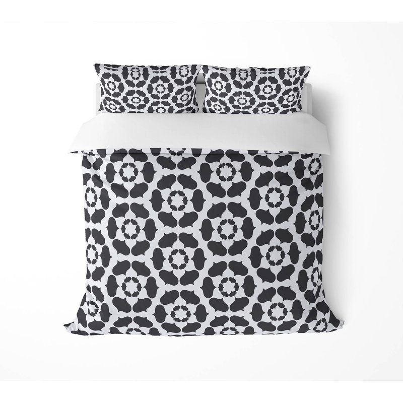 Cleo 3- Piece Decorative Lightweight Comforter Set, Charcoal, King Comforter + 2 King Pillowcases