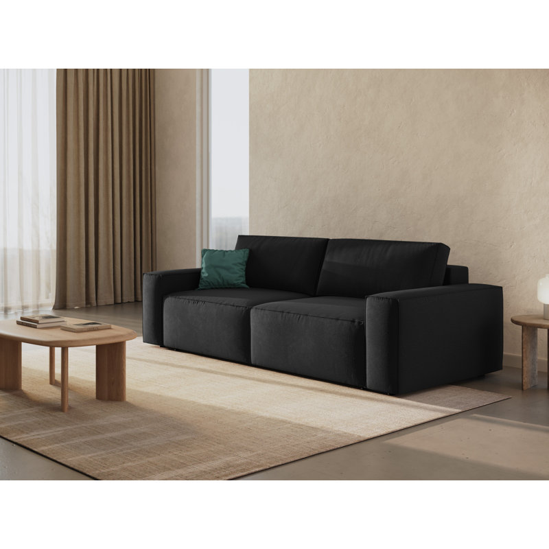 Biles 3 Seater Sofa Bed, Black