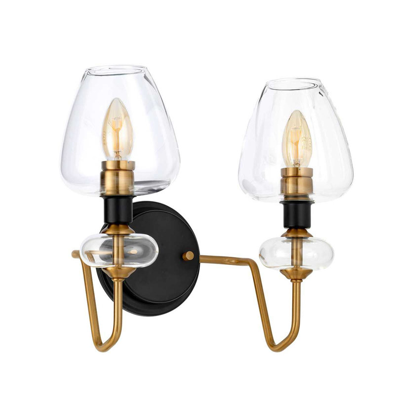 Khari Steel Armed Sconce, Aged Brass