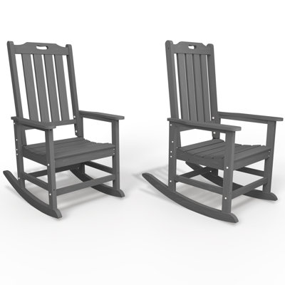 Ensemble de 2 chaises berçantes Dareona HDPE Adirondack