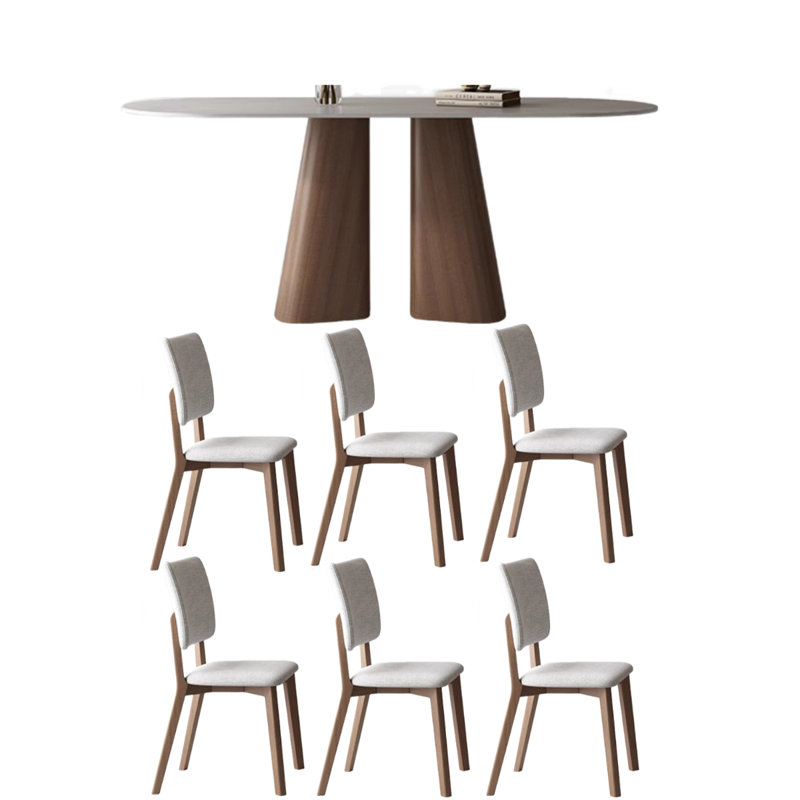 Modern Rectangular Dining Table with  Chairs, 29.5"H x 70.9"L x 35.4"W