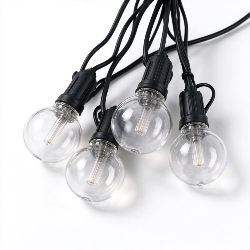 Guirlande de lumières d'extérieur RVB avec télécommande et lumières à DEL imperméables pour la terrasse