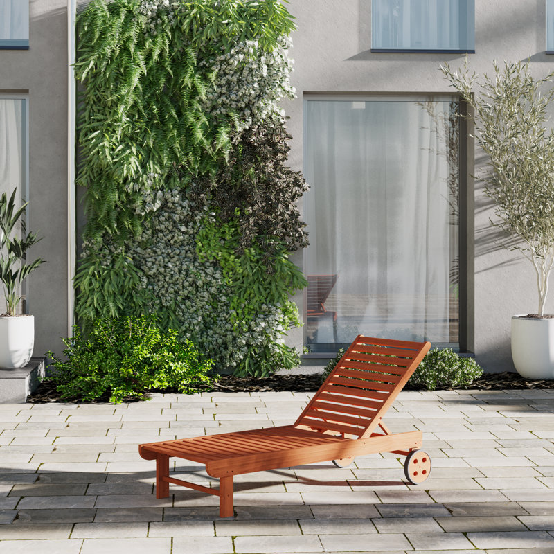 Caselli Outdoor Eucalyptus Wood Chaise Lounge