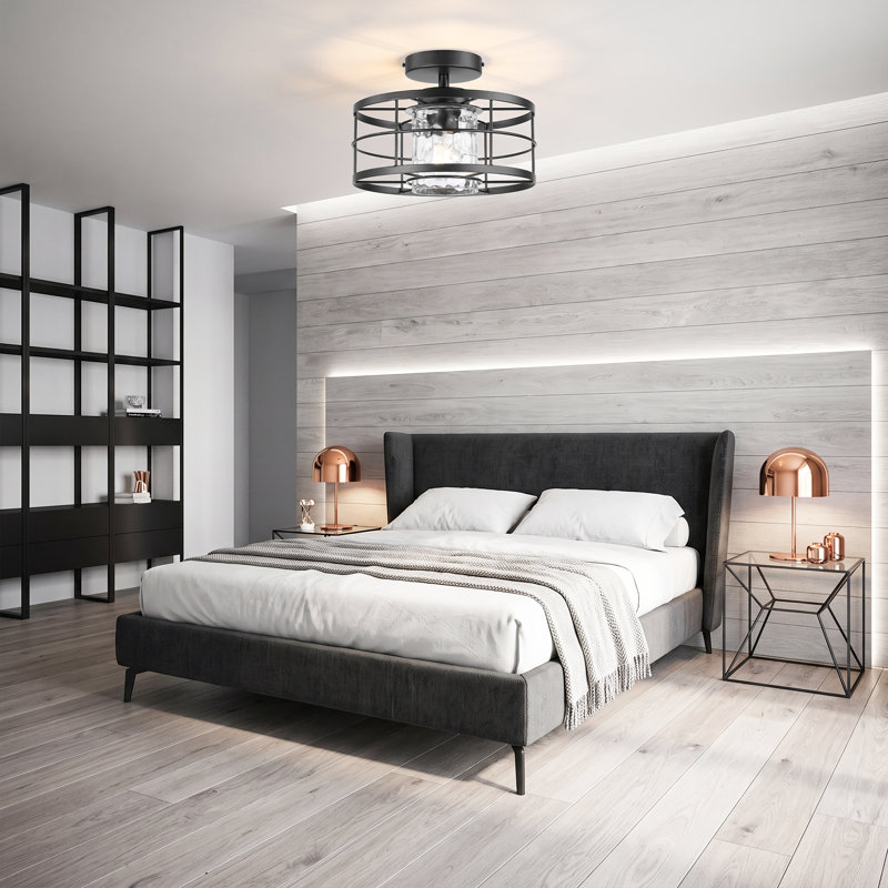 Plafonnier semi-encastré 11 po Modern, Black