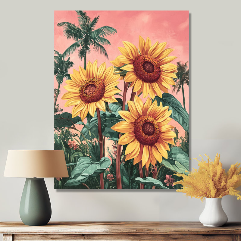 Diyon - Floral Wall Art, H 32 po x l 24 po, Toile tendue, Ne s’applique pas