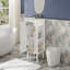 Meuble-lavabo de 20 po avec lavabo en céramique, ensemble de meuble-lavabo simple autoportant avec porte à fermeture douce, poignées chic en demi-lune, style français, blanc-129597901