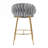 26'' Counter Height Bar Stools Set Of 2,Velvet Kitchen Island Counter Bar Stool With Hand- Wave Back,Golden Chromed Base And Foot Rest(GREY)-730704099