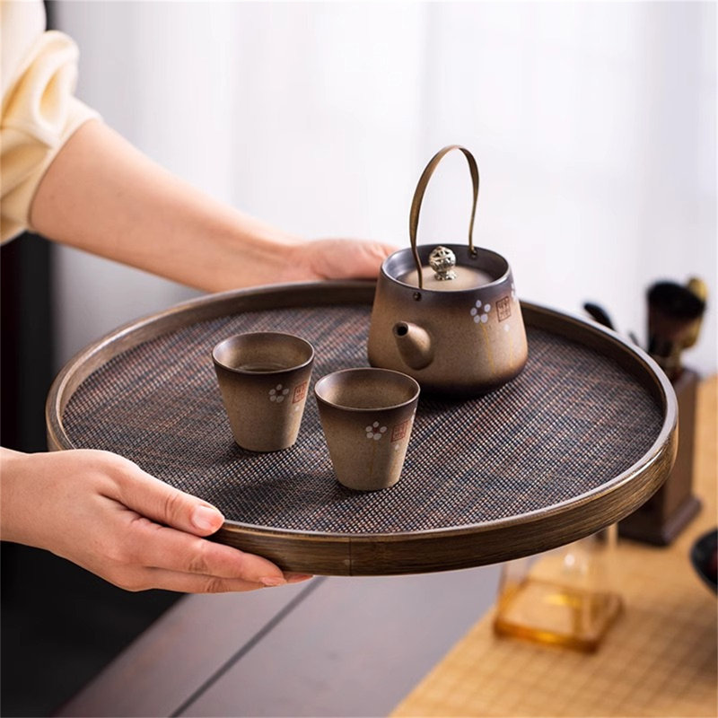 Kashina Wood Tray, 0.94" H x 11.81" W x 11.81" D