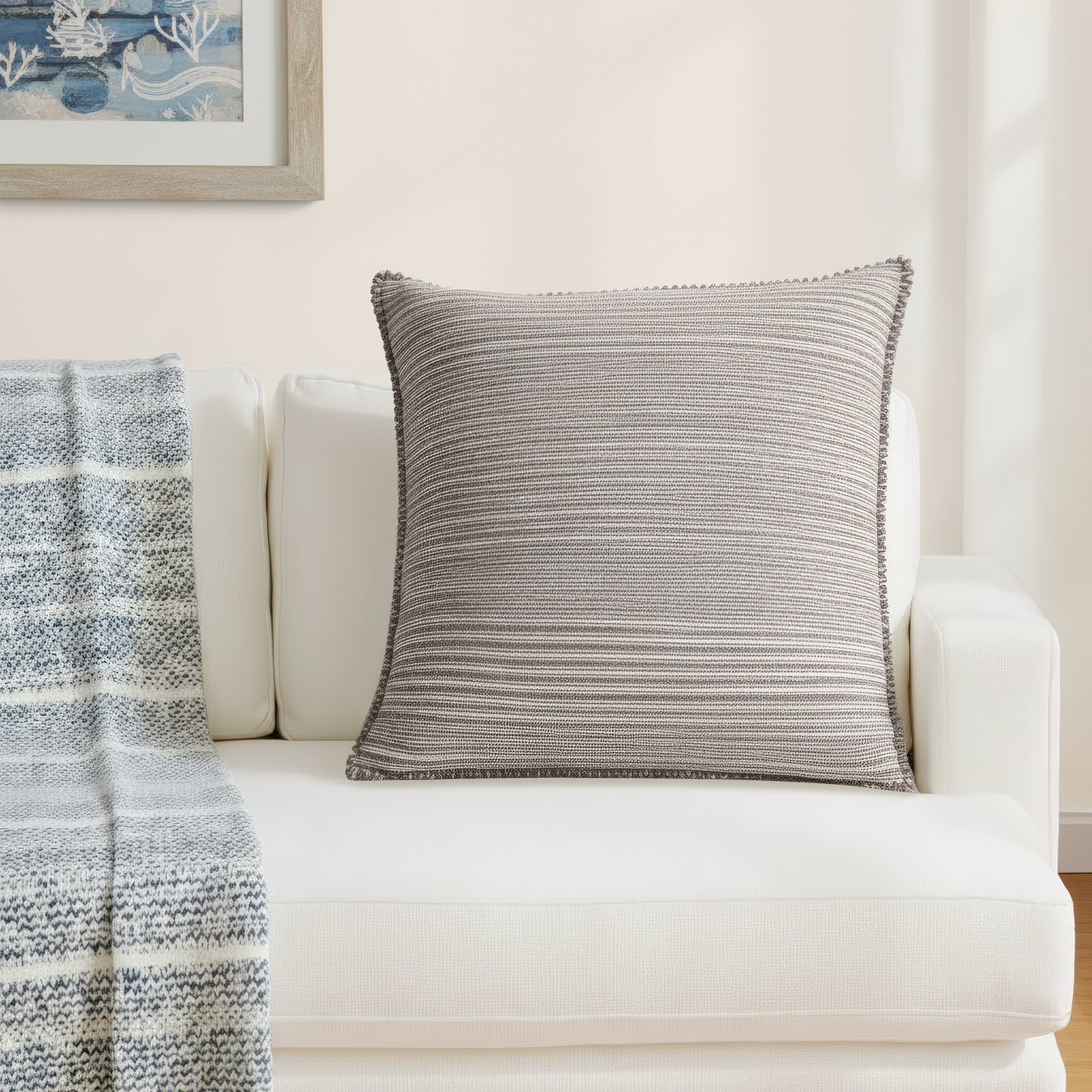 Rogin 24" x 24" Cotton Pillow Cover, Pillow Cover Only - No Insert