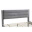 Lit double contemporain gris en velours côtelé avec capitonnage horizontal et rangement sous le tiroir pour un style moderne sans sommier