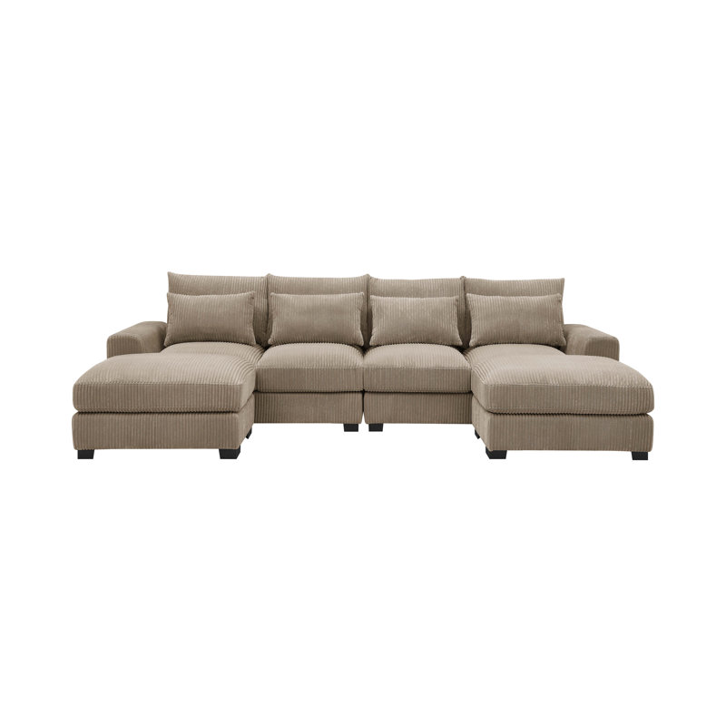 Laguna Modular Corduroy Sectional, Brown Corduroy