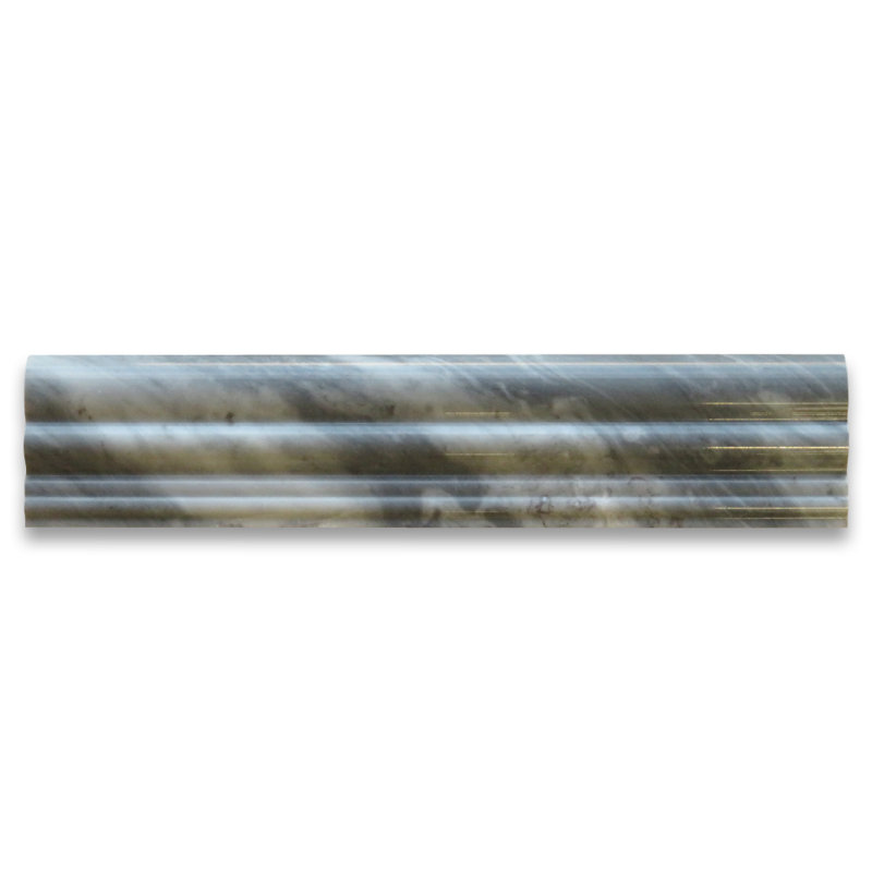 Bardiglio 3" x 12" Marble Grid Mosaic Wall & Floor Tile, Dark Gray
