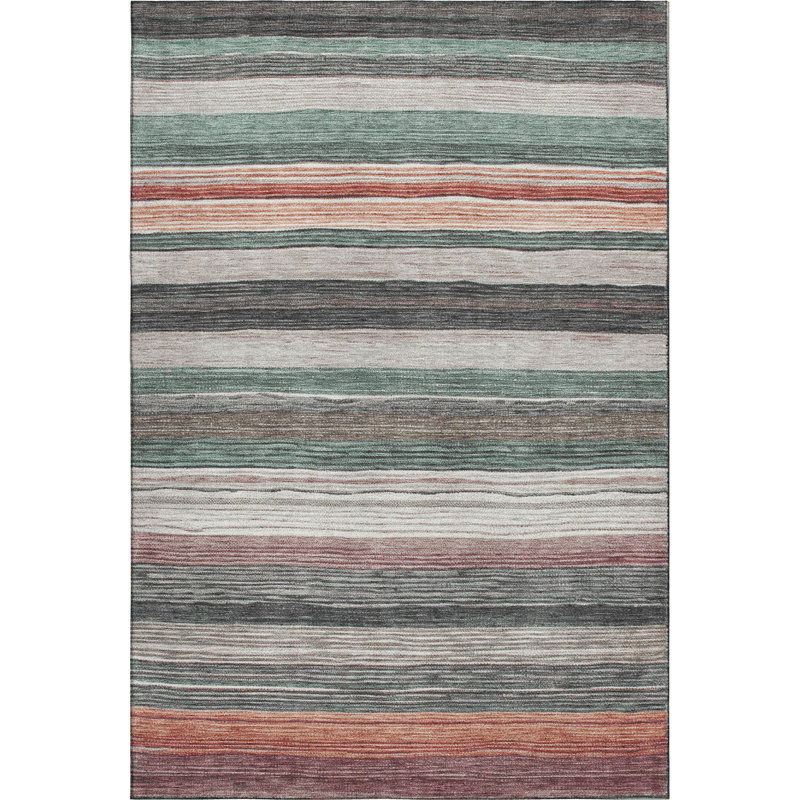 Premium Machine Washable Hedden AMF1703 Stripes Rug, Rectangle 5' x 7'6"