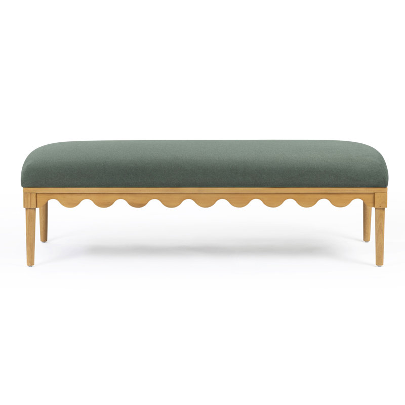 Oodle Green Vegan Mohair Bench, Green