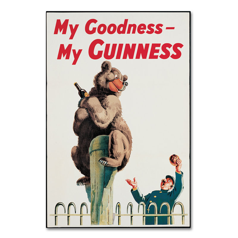 « my goodity my guinness xv », affiche rétro sur toile tendue, H 47 po x l 30 po x P 2 po