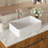 21"X14" White Ceramic Rectangular Vessel Bathroom Sink