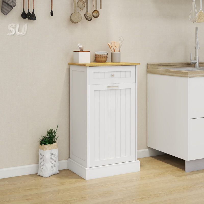 One-Drawer And One-Compartment Tilt-Out Trash Cabinet, Durable And Stylish For Modern Kitchens And Efficient Space Utilization