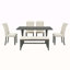 Ensemble de table de salle à manger 6 pièces, 6 pieds, 4 chaises rembourrées et 1 banc pour la salle à manger et la cuisine-972893696-972893698