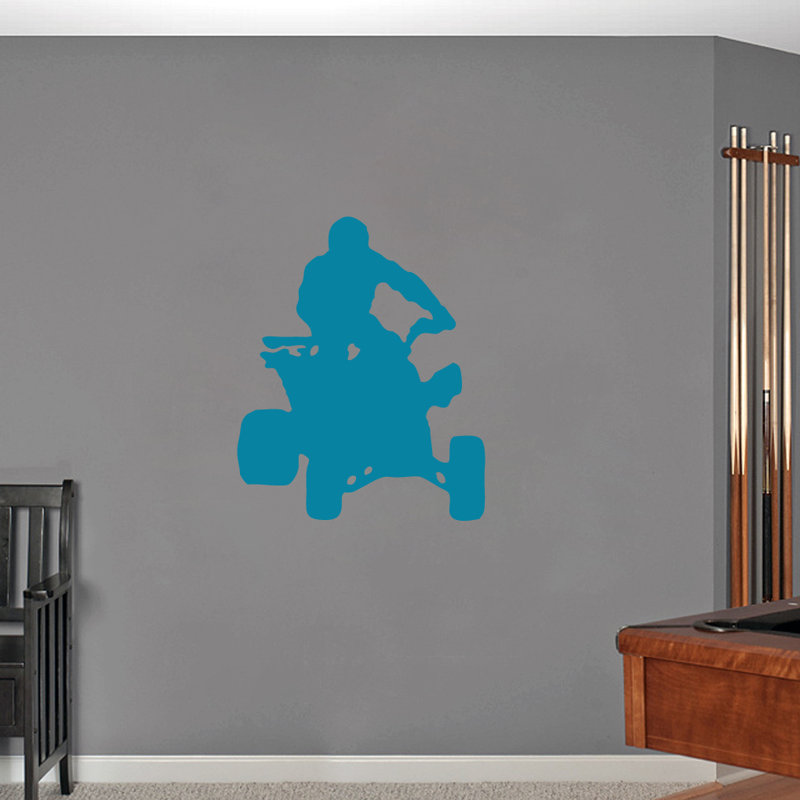 Décalcomanie murale quatre wheeler, Bleu sarcelle