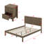 Ensemble de chambre à coucher 3 pièces, lit plateforme avec deux lumières de chevet, table de chevet 2 tiroirs-105501742-105501743