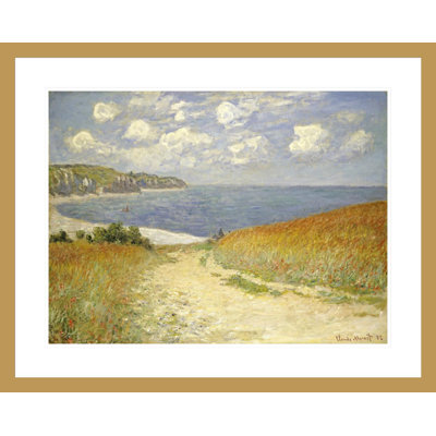 Path In The Wheat at Pourville by Claude Monet -Framed Giclee Print