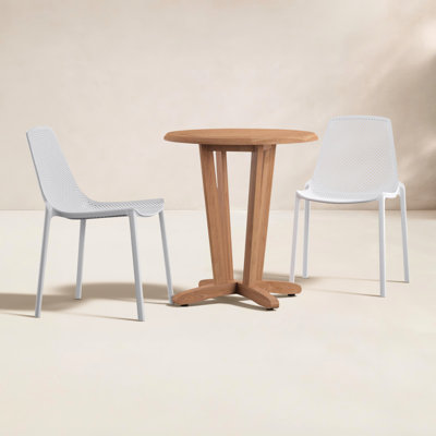 Anautica 27" Teak Patio Bistro Set