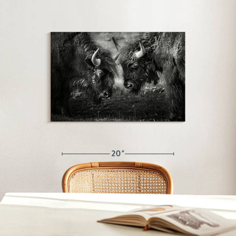 Brampt Bisons Head To Head, 16" H x 24" W