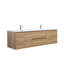 Paza 72 po L x 19 po P 4 portes et 2 tiroirs Meuble-lavabo mural avec évier double et Comptoir en Polymarbre blanc-1281605882