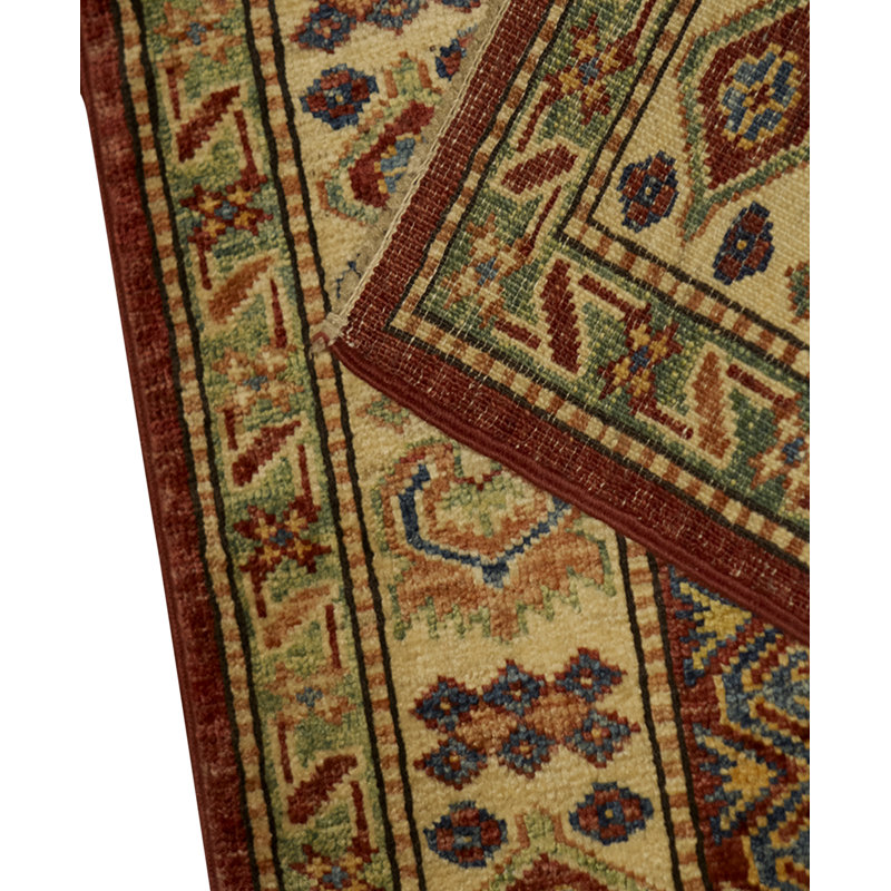Hand-Knotted High-Quality Gold and Red Area Rug