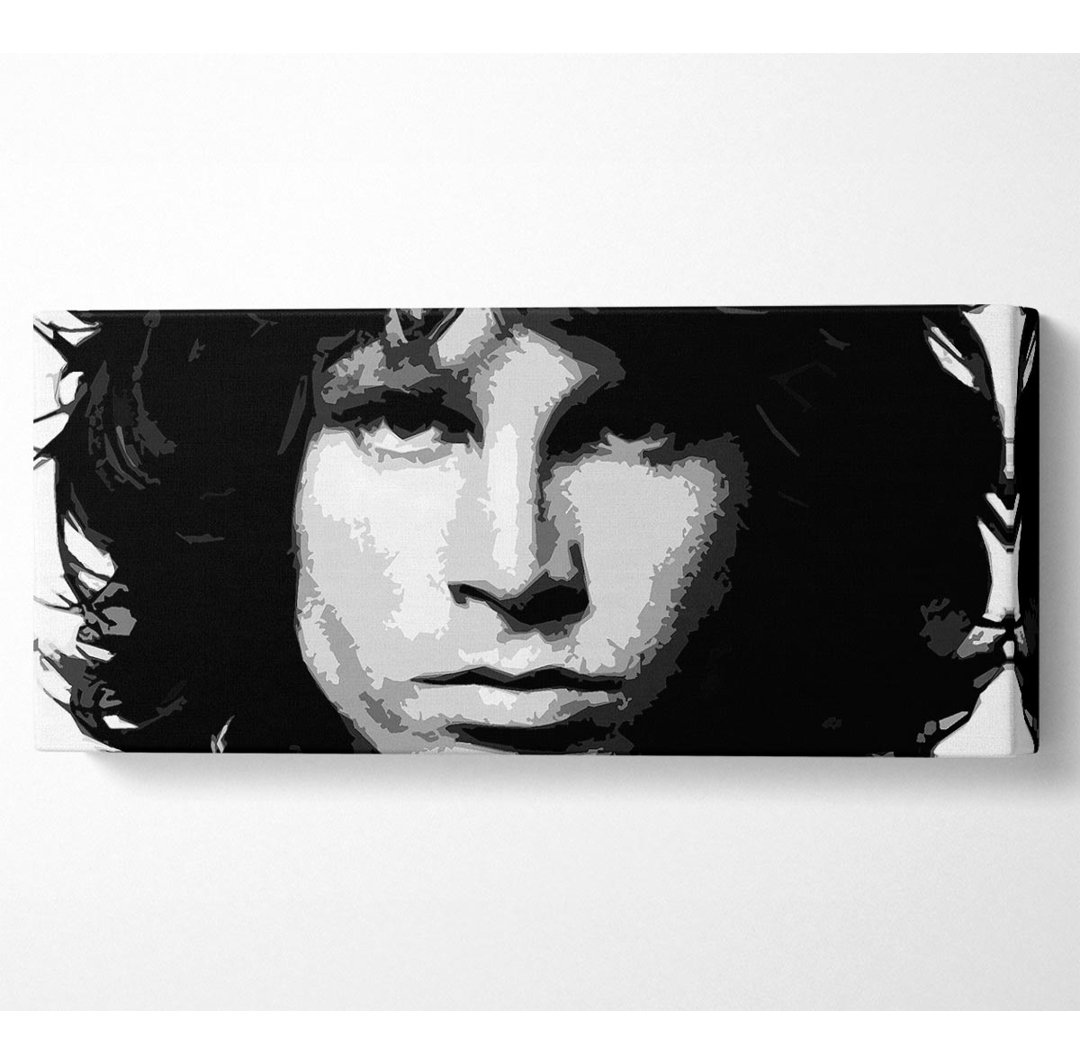 Jim Morrison Face B N W - Leinwanddrucke auf Leinwand