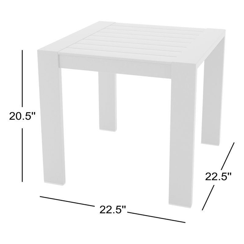 Dulcie 22.5" Square Metal Outdoor Side Table