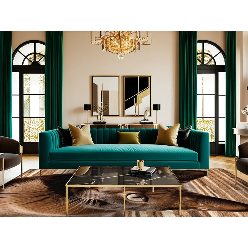  Tapis lavable brun Havana, Carré 6 pi