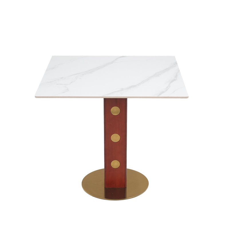 33.5"X 33.5" Square Pedestal Dining Table, White