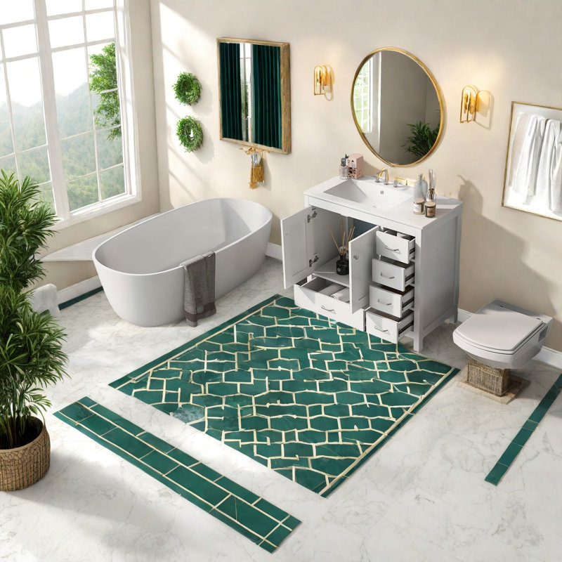 Meuble-lavabo blanc peu encombrant avec lavabo en céramique - Style moderne