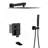 Shower System with Waterfall Tub Spout,10 Inch Wall Mounted Square Shower System with Rough-in Valve, Oil Rubber Bronze