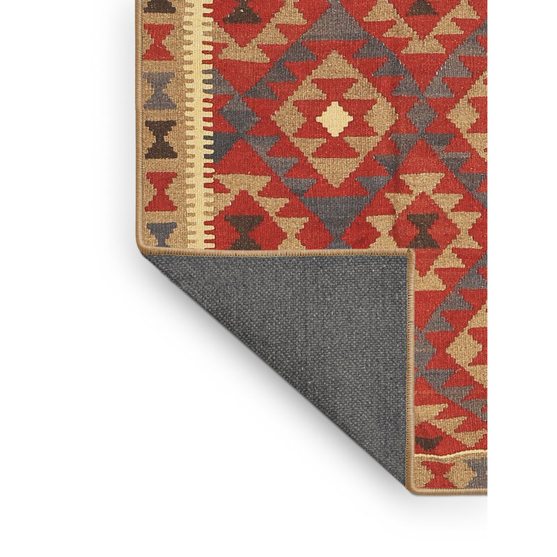 Tapis contemporain rouge / orange, Rectangle 8 pi 0 po x 10 pi 0 po