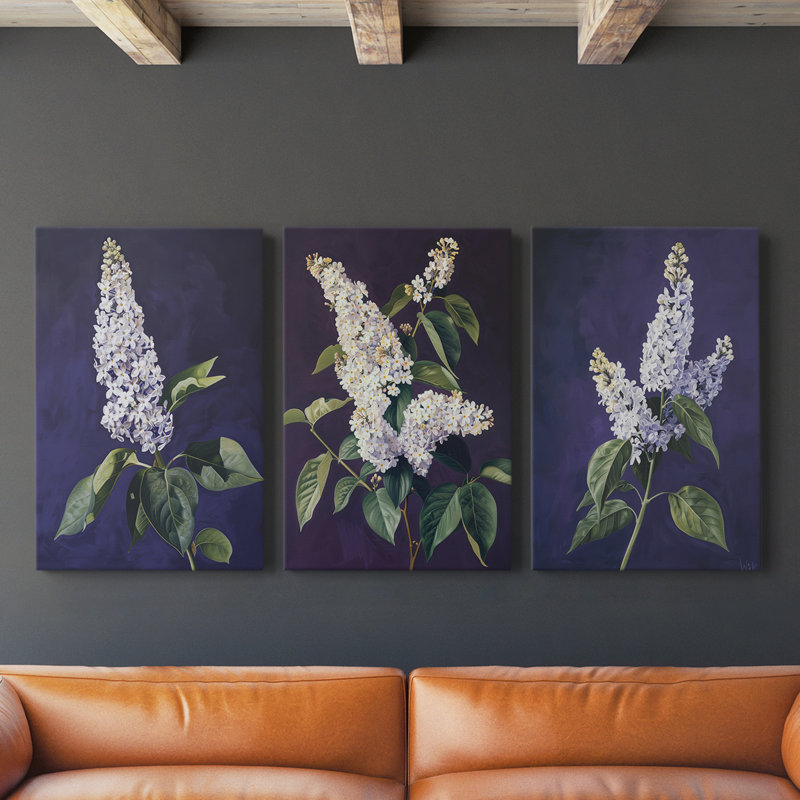 Série d'étude florale Lxxviii - ensemble de toiles tendues avec galerie supérieure - Prêt à être accroché