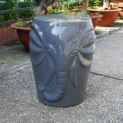 Pottorff Wild Elephant Garden Stool by World Menagerie