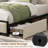 Twin-XL Storage Bed with Charging Headboard, Black Corduroy Upholstered Platform Bed Frame, 2 Rolling Drawers, USB Type-C Ports, No Box Spring Required