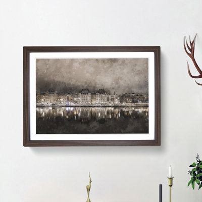 Reflection of Stockholm in Sweden - Picture Frame Painting Print