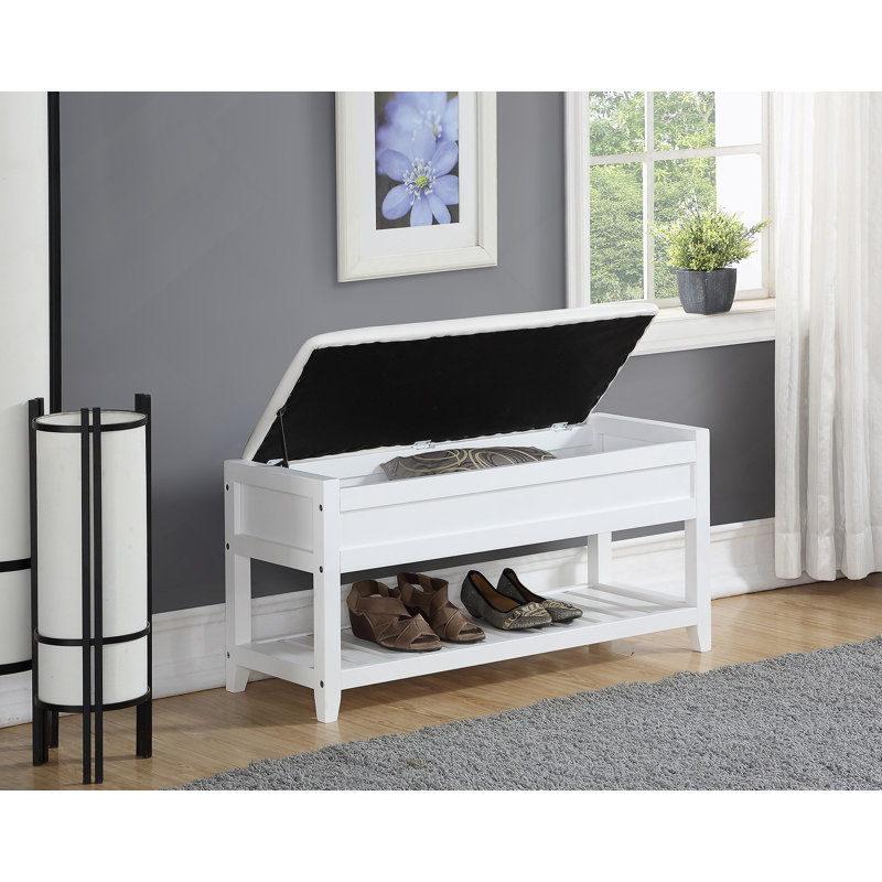 Bench With Shoe Storage White