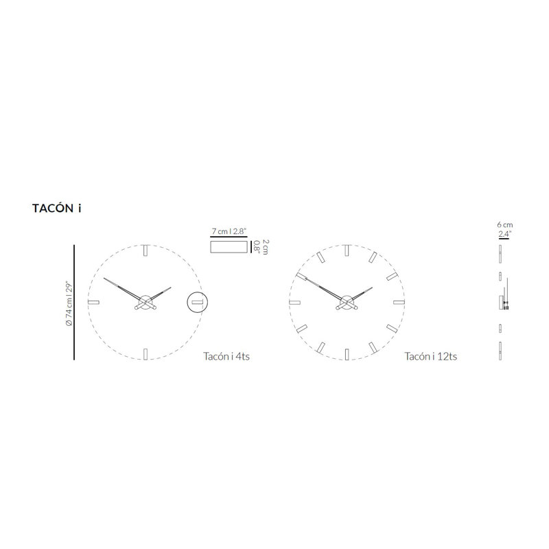 Très grande horloge murale 29,1339 "Tacon, Argent