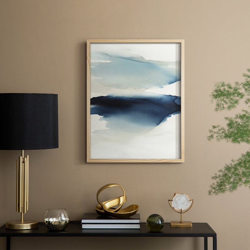 Waves I Framed Print - Solid Wood, Natural, 11" H x 9" W