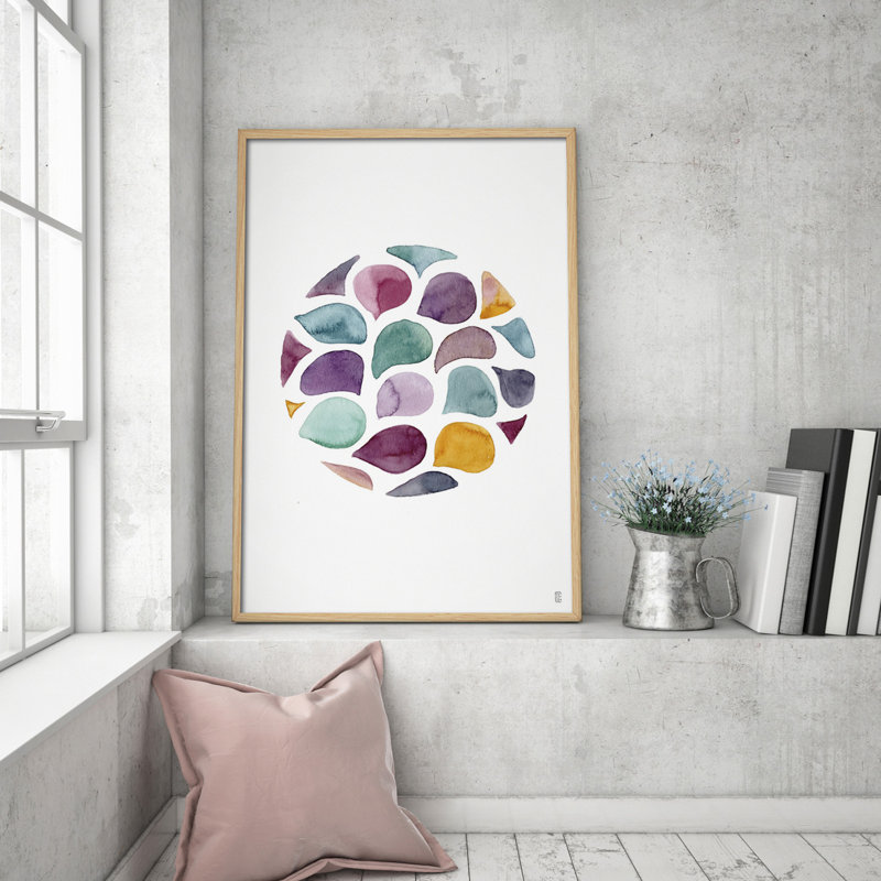 Objects Drops Pattern by César Ortiz Echagüe - Single Picture Frame Painting, 60cm H x 60cm W x 3cm D
